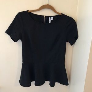 Black Elle Peplum Shirt